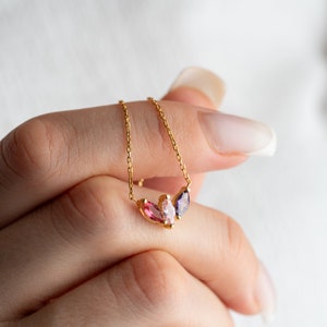 Dainty Family Birthstone Necklace: Personalized 925k Silver Mother Jewelry