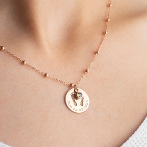 Collier empreinte de pas de bébé, collier chaîne boule empreinte de main de bébé, pendentif personnalisé pour maman avec pieds, nouvelle maman, mère, grand-mère, cadeau de baptême image 7