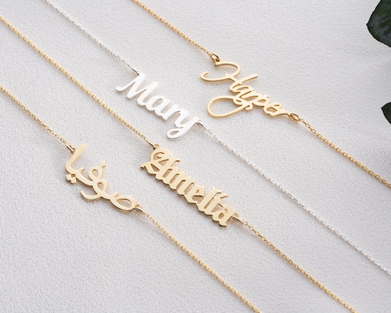 Ankle bracelet name necklace deals