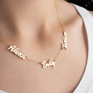 Two Name Necklace, Double Name Necklace, Gold Multiple Name Necklace, 2 Name Jewellery, Mother Necklace image 6