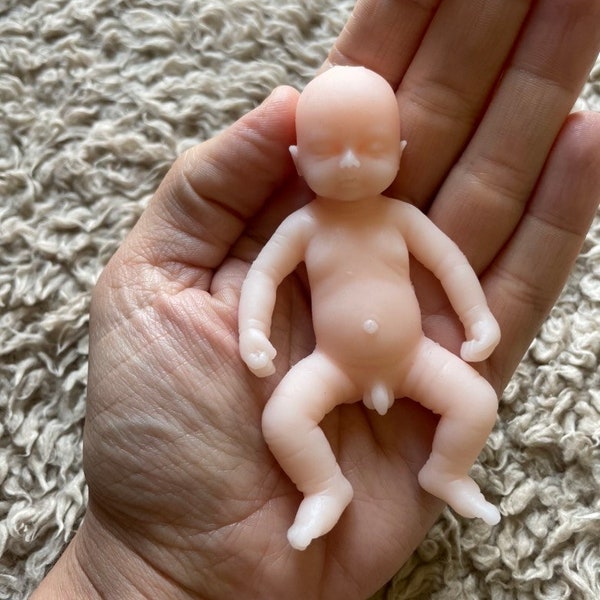 Silicone Baby Doll Full Body Silicone Reborn Mini 4 inch 10 cm Dolls House Doll Micro Preemie Reborn Baby Boy Cute Lifelike Miniature