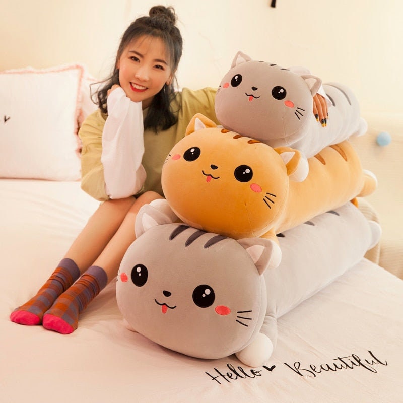 cat plush body pillow