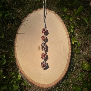 Macrame Carnelian Car Charm