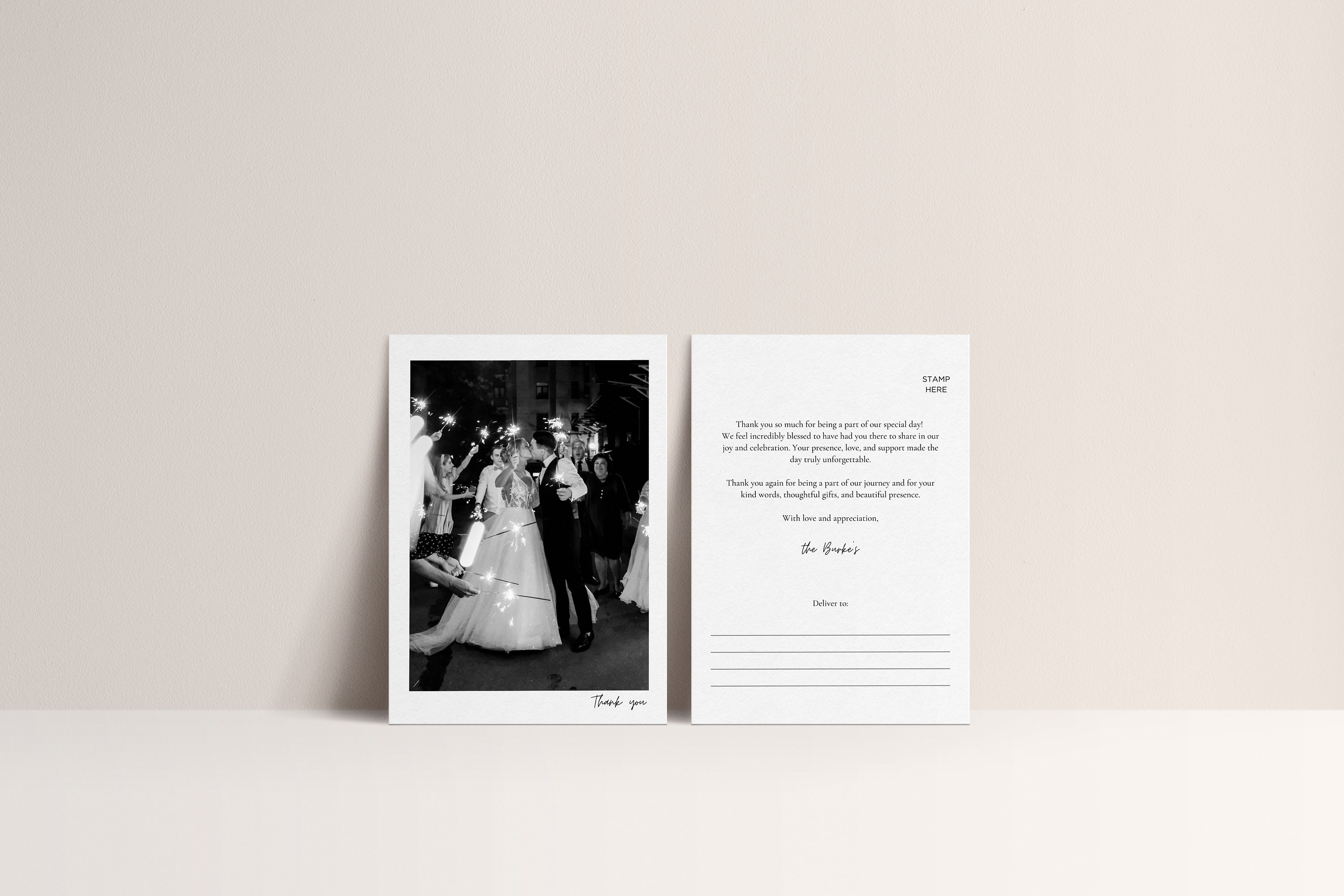 Thank You Postcard Photo Minimalist Thank You Card Template Printable ...