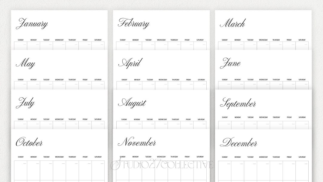 Open Dated Calendar Desk Calendar Monthly Planner Printable - Etsy
