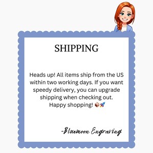 a woman holding a sign that says shipping heads up all items from the us within