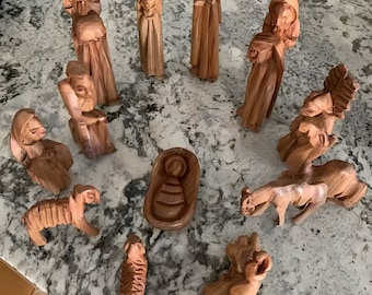 Christ Nativity Scene Set - Authentic African Carved Creche, Heirloom Quality Holiday Decor, Religious Gift Idea