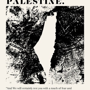 Utskrivbar väggkonst Minimalistisk Palestinakarta Koranvers Engelska Gratis Palestinakonstverk Nedladdningsbar Poster Minimal Neutral Muslimsk Heminredning bild 8