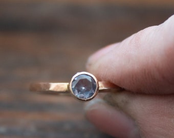 Alexandrite Gold Filled Ring, Color Changing Stone