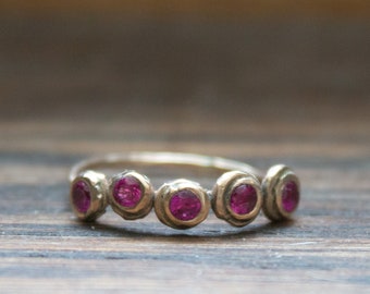 OOAK Wondering Lab Ruby Gold Filled Ring Size 6 (Stackable)