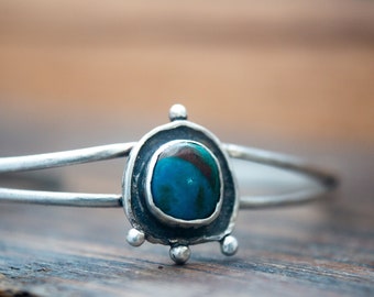 Opalized Chrysocolla Cuff Bracelet
