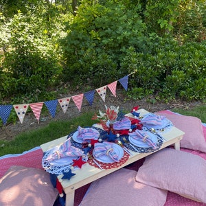 Boho picnic package. All-inclusive boho picnic table package for Memorial Day, 4th of July themed boho picnic table package.