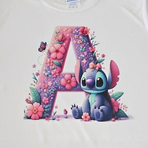 Camisetas com o alfabeto e o tema Stitch – Diversão personalizada para todas as idades