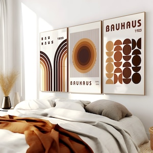 Poster Bauhaus, Mid Century Modern Prints, neutrale abstrakte minimalistische Kunst, geometrische Printables, digitaler Download