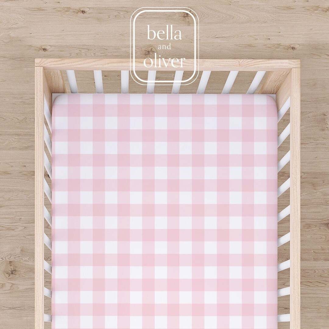 Pink Gingham Baby Crib Sheets Baby Girl Jersey Crib Sheets Etsy
