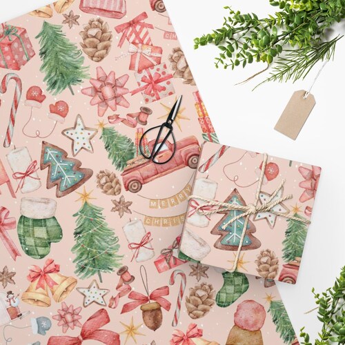 Christmas Gift Wrap Christmas Wrapping Paper Holiday Etsy