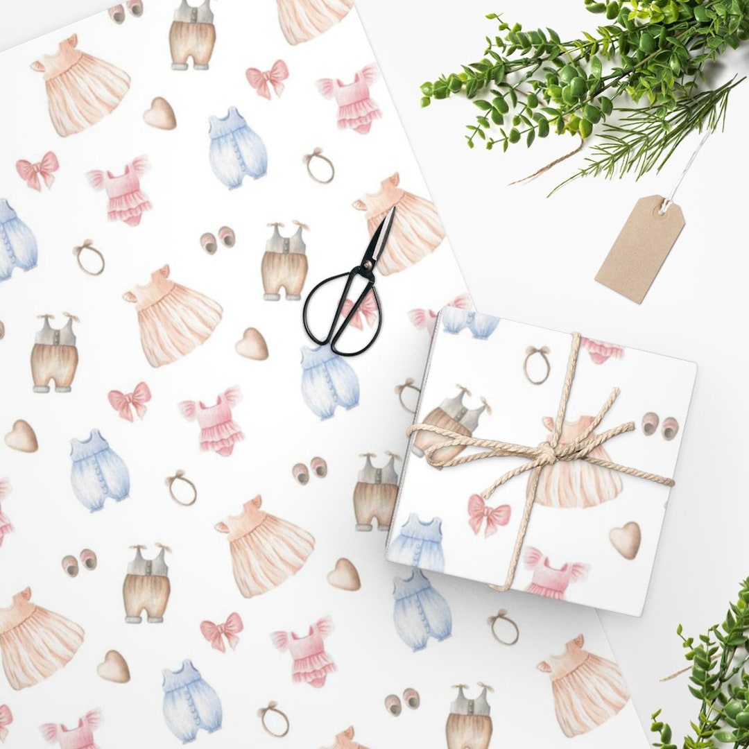 Baby Shower Wrapping Paper Baby Shower Gift Wrap Neutral Baby Shower