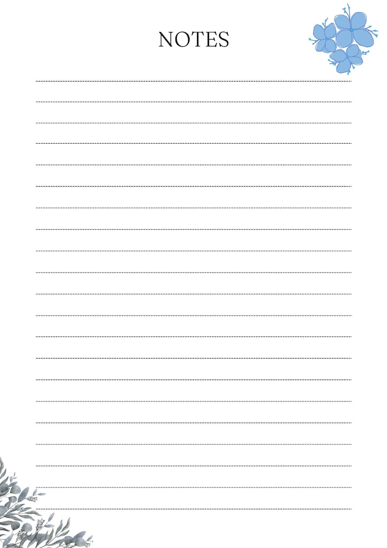 Notes Printable Page Etsy Notes Printable Page Etsy