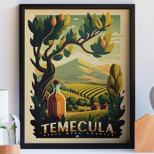 Citrus Valley Poster / Temecula Wine Print Poster / Temecula Wine Wall Art / Gift / Wine Poster Print / Wine Painting / Wall Decor