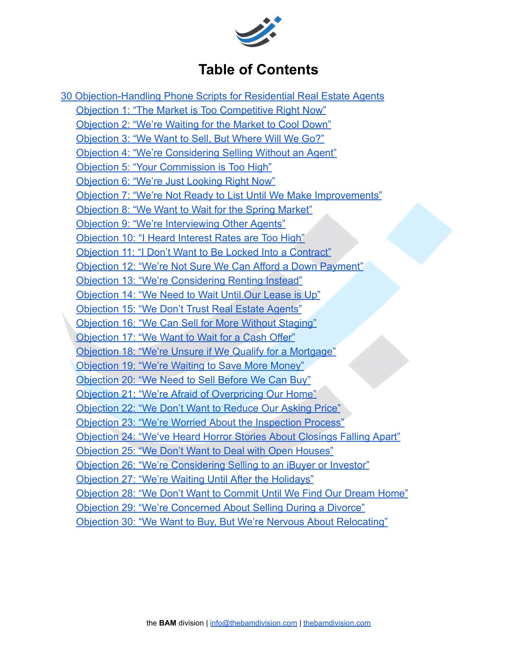 30 Objection-handling Voice Phone Scripts for Residential Real Estate ...