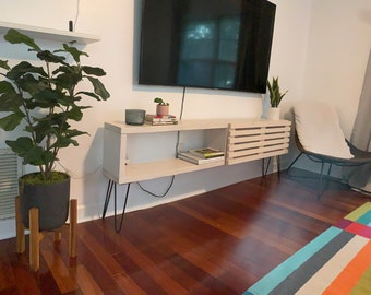 Entertainment Center TV Stand, Solid Wood Media Tv Stand Console, Low Sideboard, Wood Media Cabinet, Living Room Furniture, TV Stand Storage