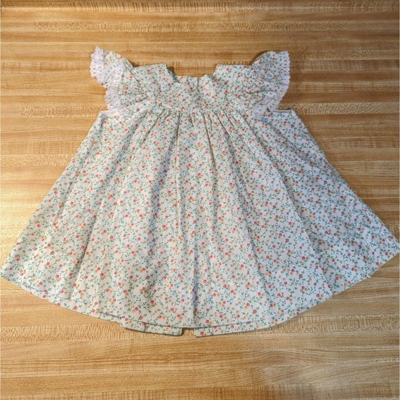 Vintage Baby Dress & Bloomers With Lace and Floral /  - Gem