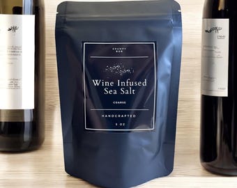 Homemade Premium Red Wine Sea Salt (5 oz.) Perfect Gift for Foodies - Wine Lovers Gift - Cabernet Sauvignon