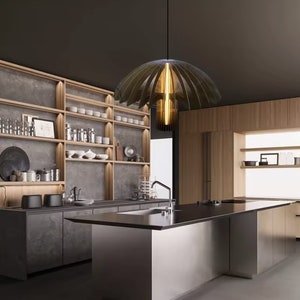 Dengxiaoniu Modern Handmade Glass & Metal Pendant Lamp - Luxury Decorative LED Chandelier for Living Room, Dining Room, Kitchen, Hallway