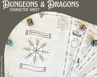 Viking | DnD 5e Character Sheet, Dungeons and Dragons stat sheet, DnD PDF, digital download