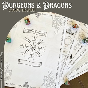 Viking | DnD 5e Character Sheet, Dungeons and Dragons-statistieken, DnD pdf, digitale download
