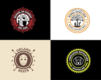 Logo| Logo Design | Custom Logo Design |  Hand-drawn Logo | Simple Logo | Initial Logo | Circle Logo | Vintage Logo| Retro Logo |Unique Logo