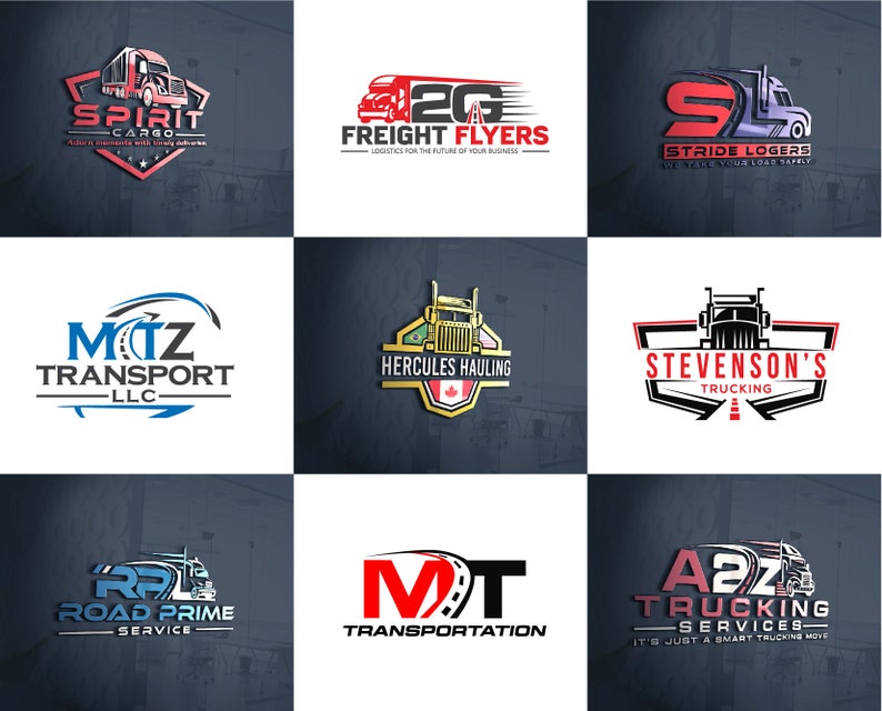 Custom Truck Logo DIY Logo Design Blue Trucking Logo Logistics Logo ...