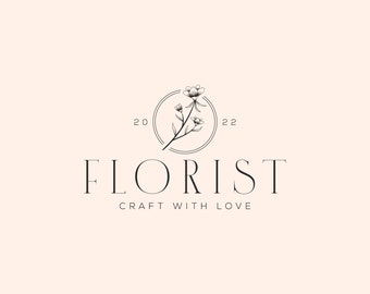 Premade Logo | Florist Logo | Botanical Logo | Modern Logo | Flower Logo | Boho Logo | Hand Drawn Logo | Boutique Logo | Floral Logo |