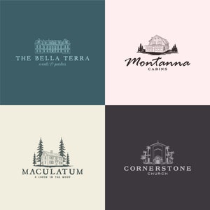 Custom Logo Design | Cottage Logo | House Logo | Wedding Avenue Logo| Barn Logo | Rustic Logo |Farmhouse Logo |House Sketch Logo |Hotel Logo