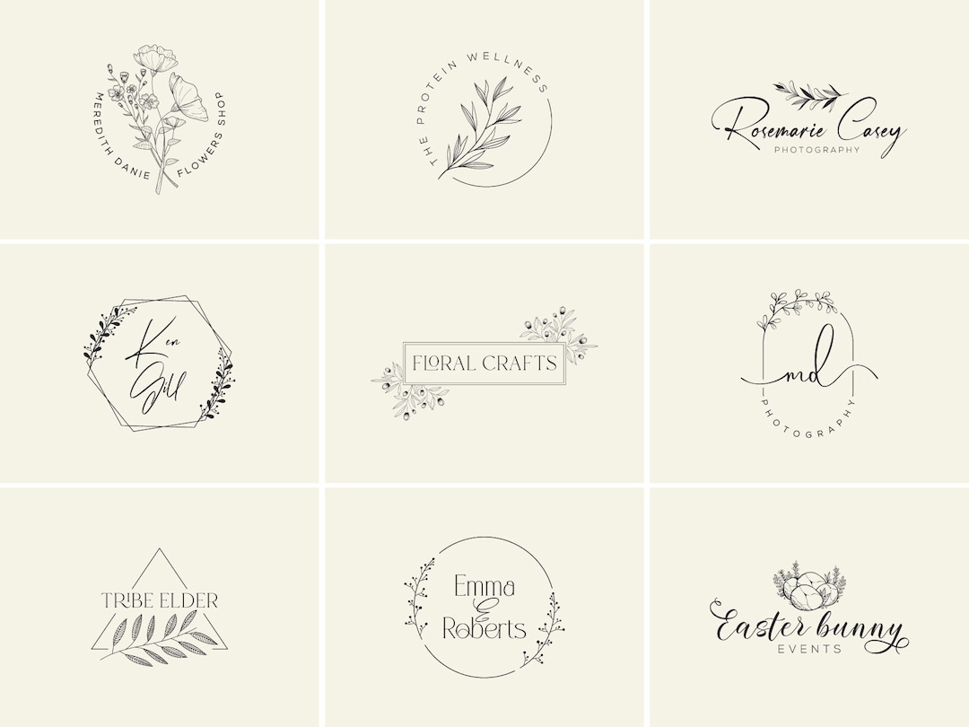 Logo Design Custom Logo Design Floral Logo Photography Logo Minimalist ...