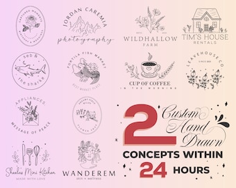 Custom Hand Drawn Logo, Custom Logo Design, Logo Design Custom For Business, Logo Design, Business Logo Design, Logo, Photography Logo