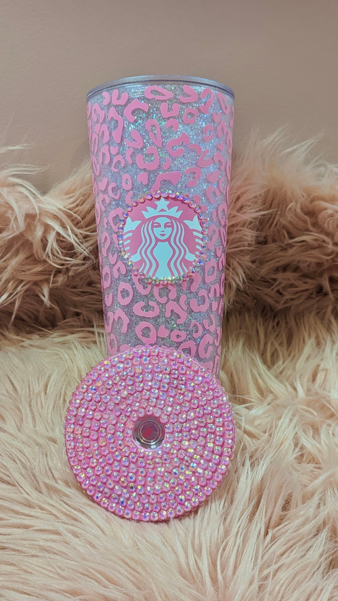 Pink Leopard Glitterwall Tumbler Polycrylic Tumbler Custom Etsy