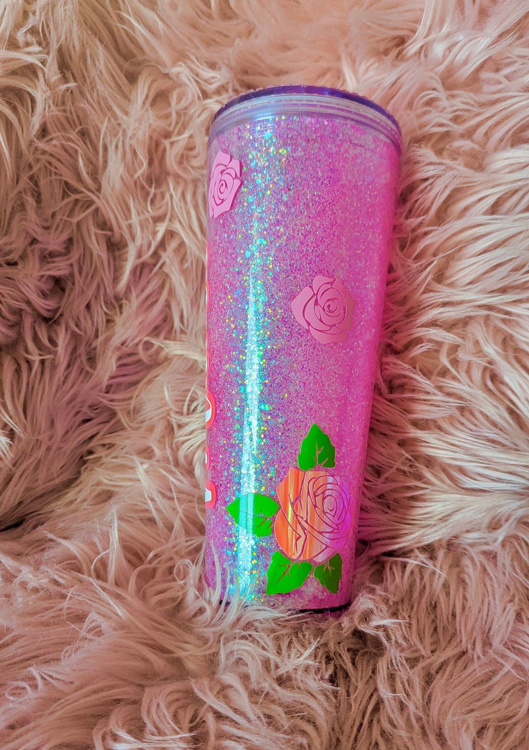 Glitterwall Tumbler Polycrylic Tumbler Mama Tumbler Bling Tumbler Pink