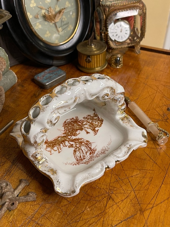 antique cigarette holder ashtray 20th-century Limoges Porcelain Cigarette Holder/ashtray - Cabinet of  Curiosities Souvenir - Mad Men Mrs. Maisel Vintage Cador 20th