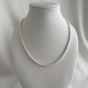 18K Gold Akoya Pearl Necklace Handcrafted in Japan 4mm Rare Light Champagne Golden