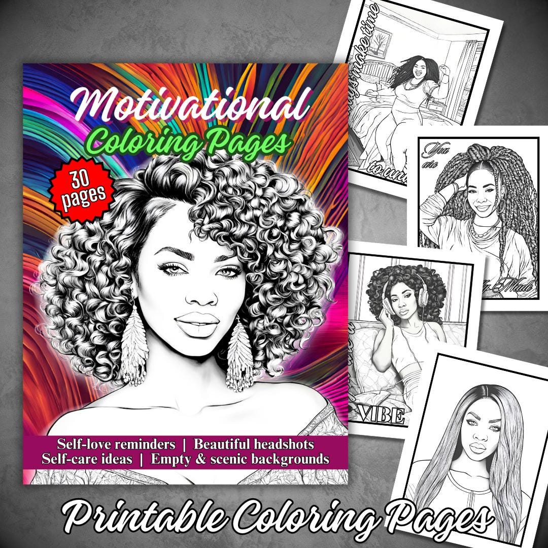 Black Girl Magic Coloring Book | Self-love, Motivation (digital ...