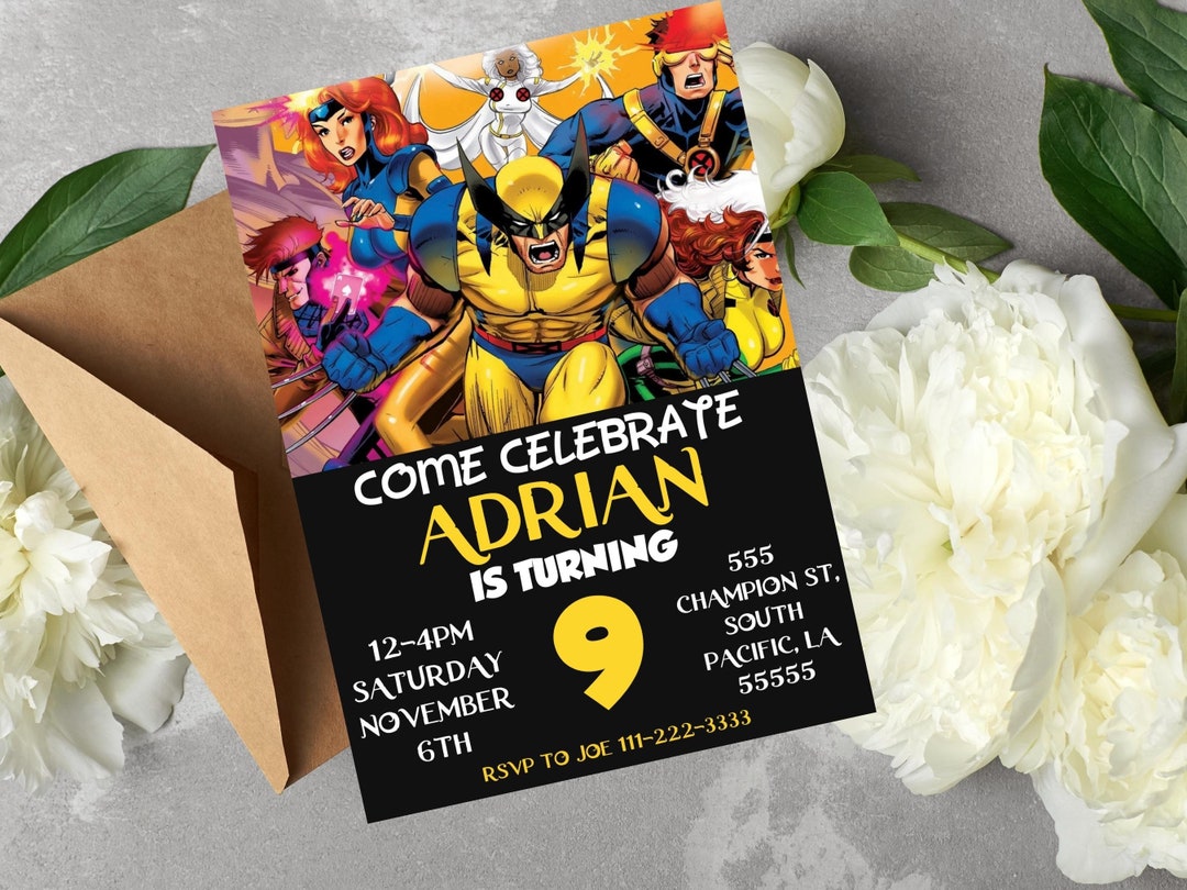 Personalized Xmen Birthday Invitation Template/card Invitation Etsy