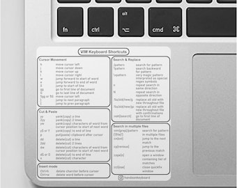 VIM - LINUX - 3.75in - Keyboard Shortcuts Sticker for Mac Book Computer, Quick Reference Guide, Mac OS, Cheat Sheet, Commands, Text Editor