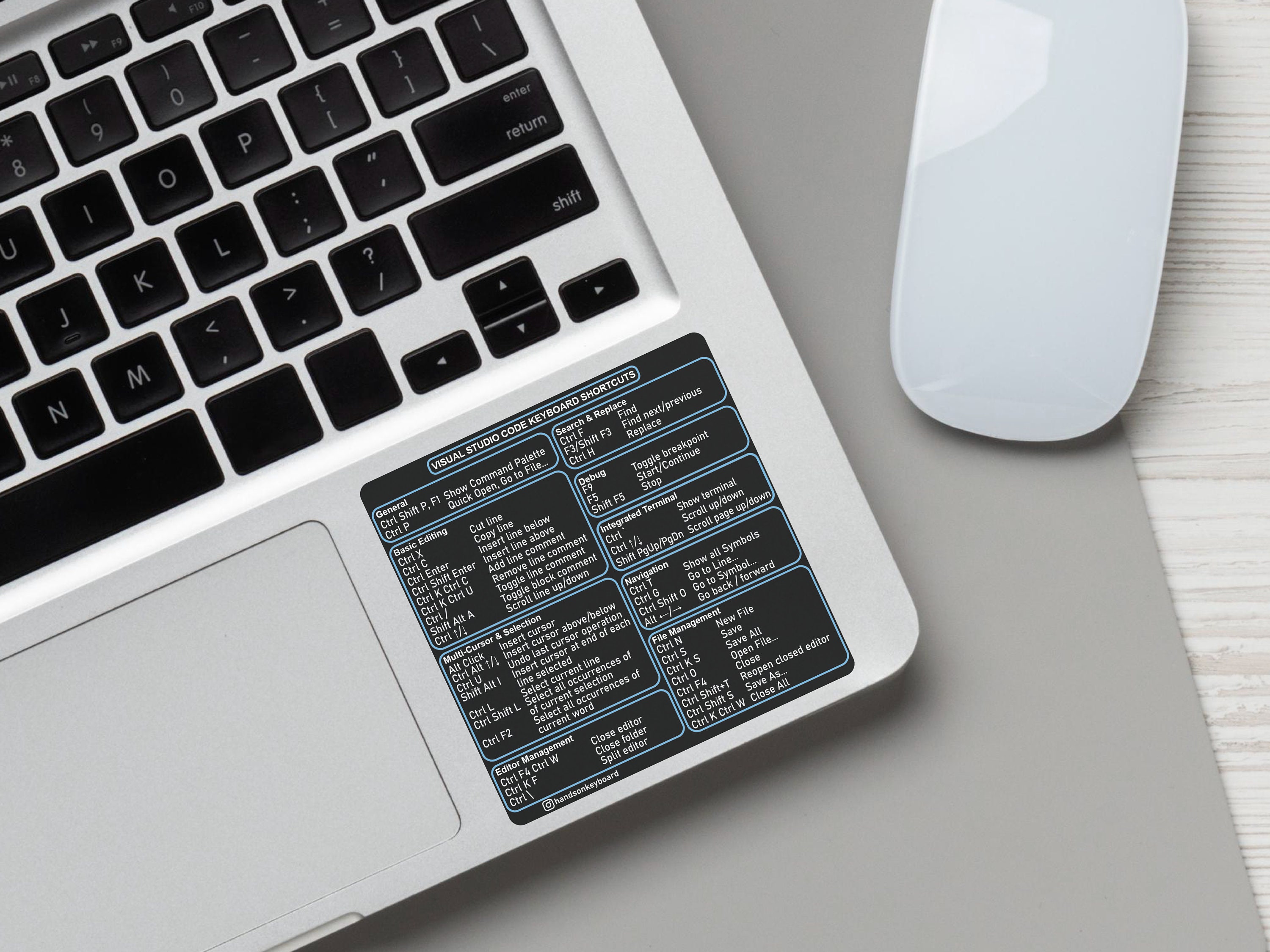 Visual Studio Code - 3.75in - PC - Keyboard Shortcuts, Quick Reference ...