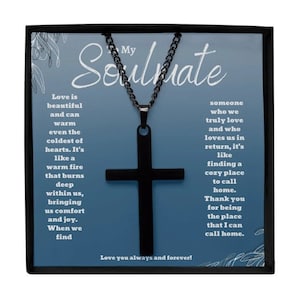 To my soulmate gift, brass cross necklace, gifts for husband from wife, to my husband necklace, husband, gifts for my husband