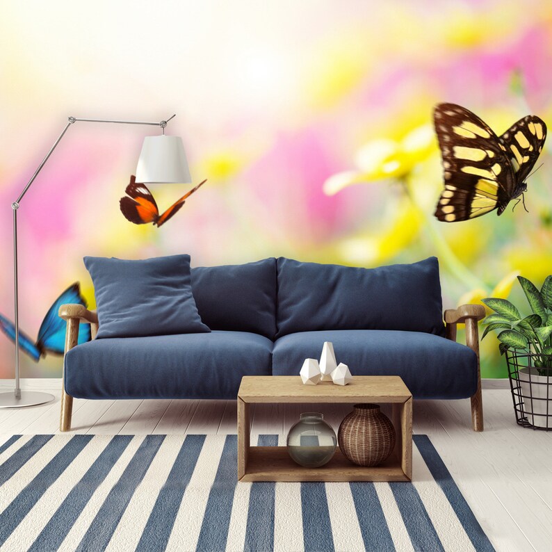 Peel and Stick Wallpaper Wall Murals Butterfly Wall Mural Etsy