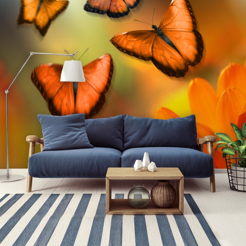 Peel and Stick Wallpaper Wall Murals Butterfly Wall Mural Etsy
