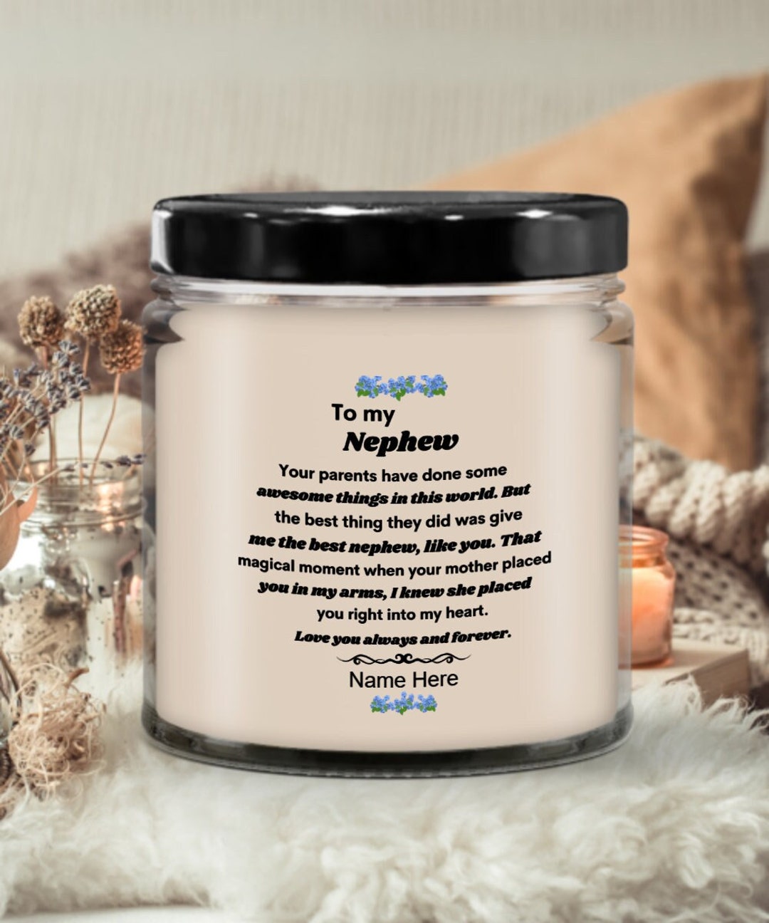 Nephew Gifts, Vanilla Scented Candle, Nephew Gifts From Auntie, Nephew