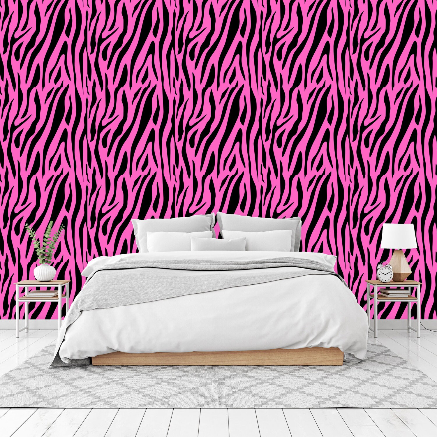 Peel and Stick Wallpaper Wallpaper Panels Pink and Black - Etsy