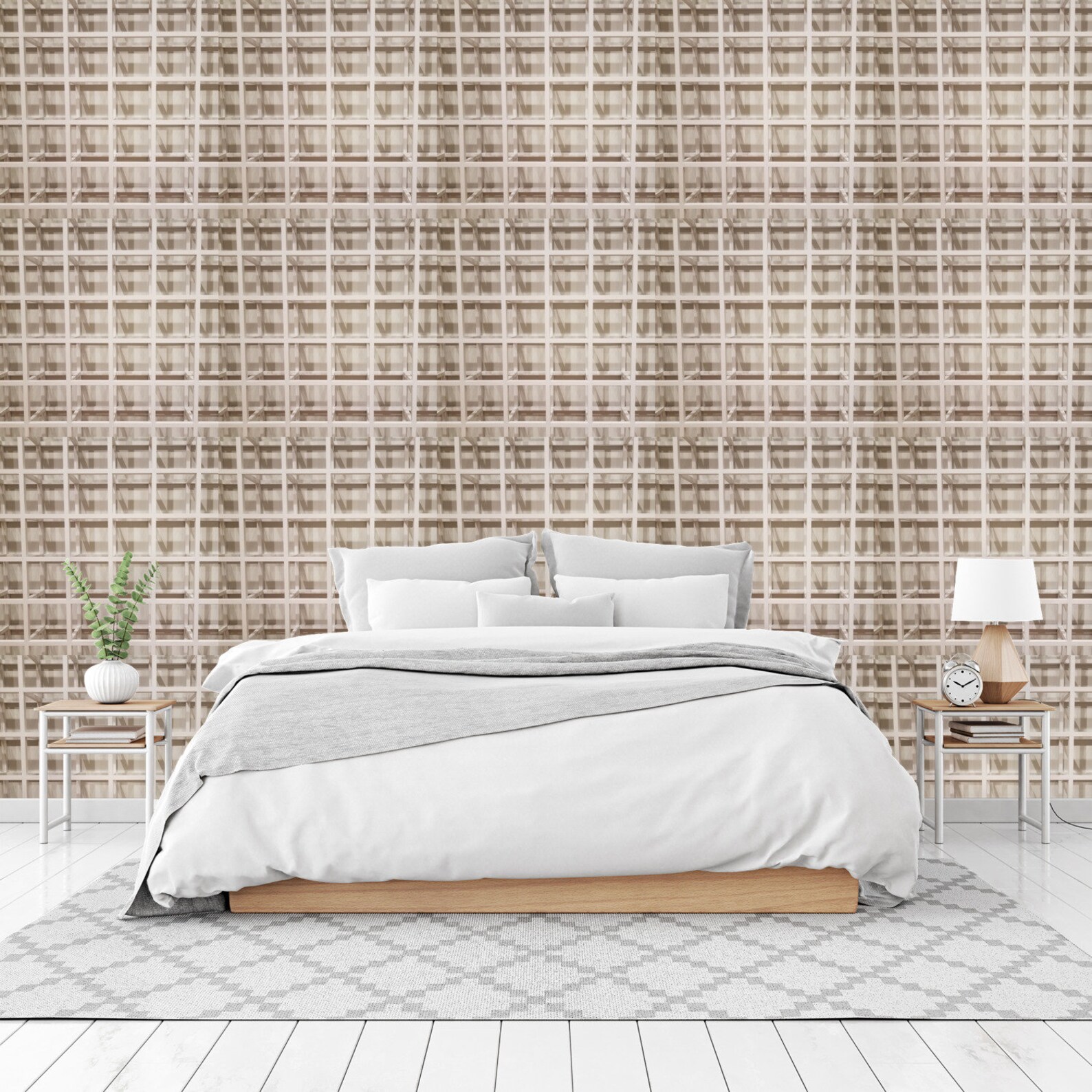 Stick and Peel Wallpaper Wallpaper Panels Beige and Brown - Etsy
